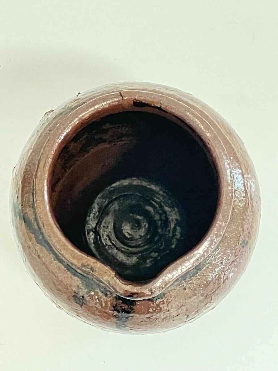桃山時代 古瀬戸鉄釉お歯黒壺 鑑賞陶器(黄瀬戸)｜売買された