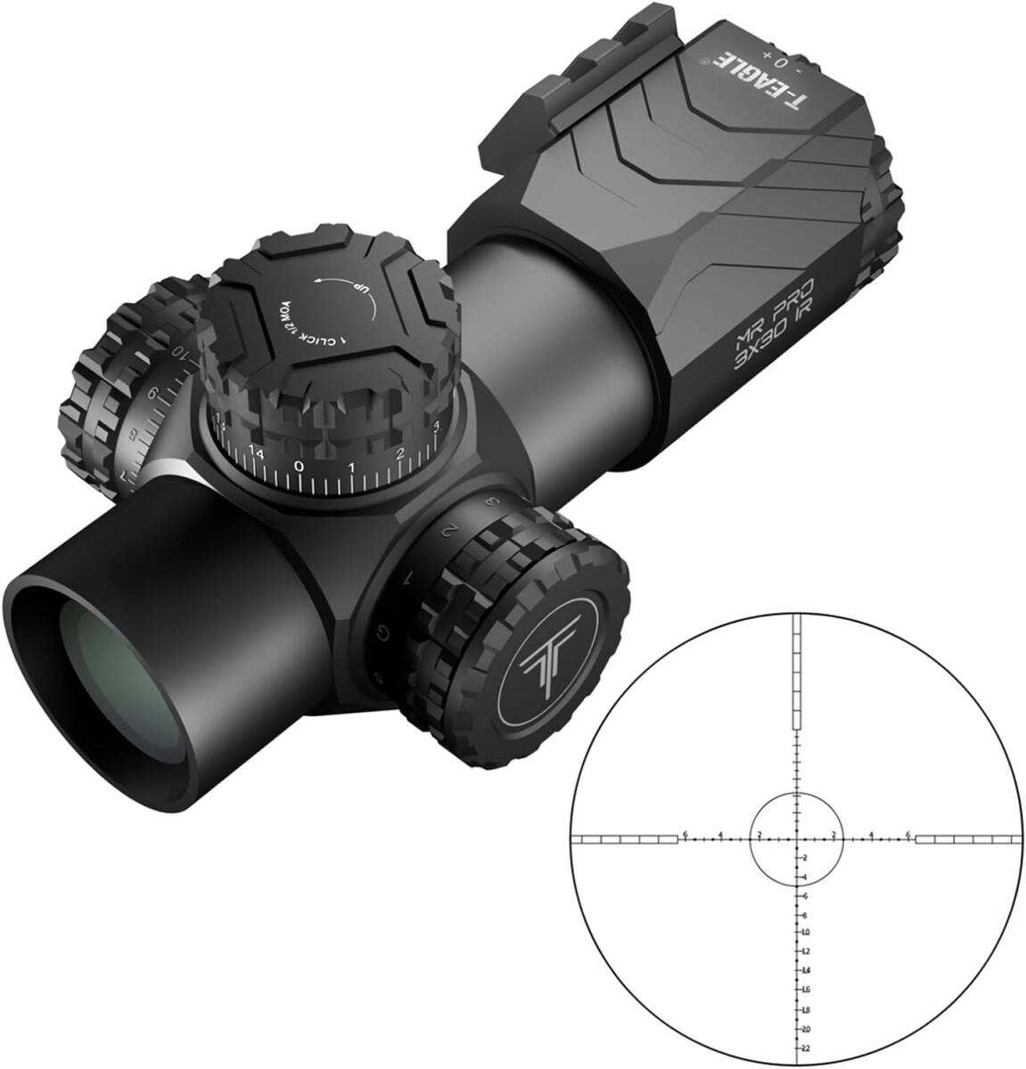 実銃対応！】T-EAGLE ライフルスコープ 3x30IR PRO ショートスコープ