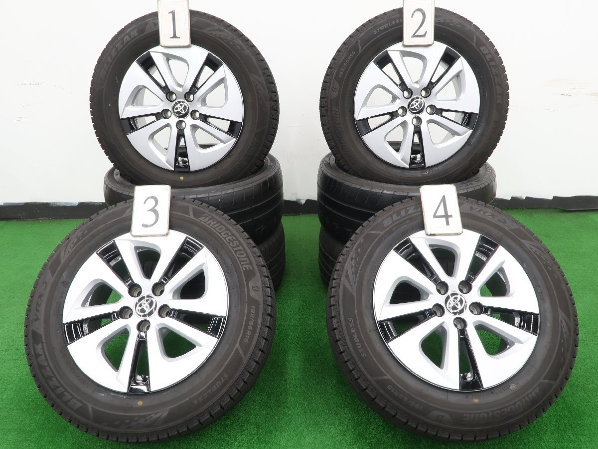 4本 トヨタ 50 プリウス 純正 15インチ 6.5J +40 5H 100 スタッドレス