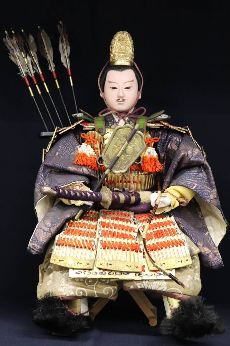 N13】時代 日本人形 大木平蔵 作 武者人形 将軍 旗持 槍持 飾り馬 合計