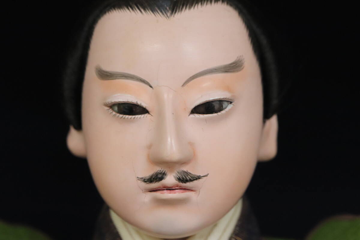 AKa6079　大木平蔵　武者人形 N13】時代 日本人形 大木平蔵 作 武者人形 将軍 旗持 槍持 飾り馬 合計