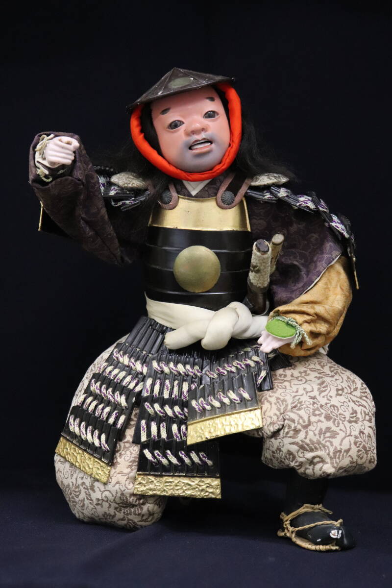 N13】時代 日本人形 大木平蔵 作 武者人形 将軍 旗持 槍持 飾り馬 合計