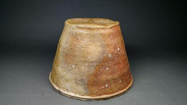 茗】玄覚 杉本 貞光 造 信楽 鬼桶 水指 立花 大亀 書付 共箱【細川護熙