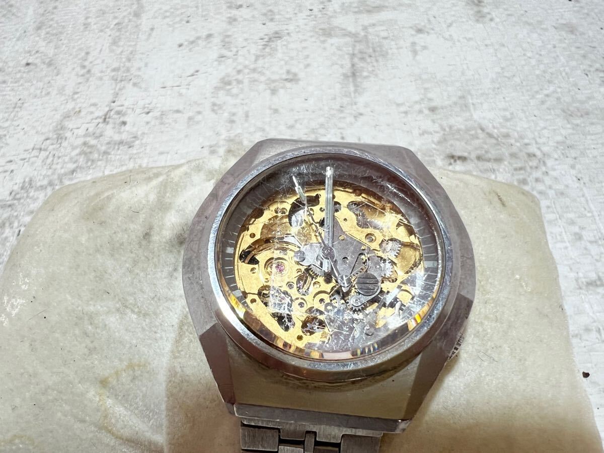 当時物　citizen　シチズン　腕時計　メンズ　自動巻き　スケルトン　カットガラス　GN-4W-S　4-385276　Y　楽88_2