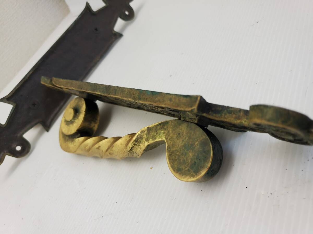 M2937-1　ドアノブ　W58×D63×H280㎜　建具　取手　ドアハンドル　アンティーク　ゴールド　DIY　金　真鍮_3