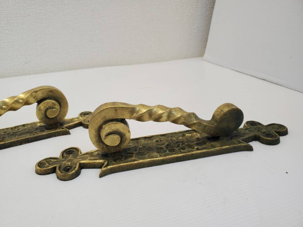 M2937-1　ドアノブ　W58×D63×H280㎜　建具　取手　ドアハンドル　アンティーク　ゴールド　DIY　金　真鍮_8