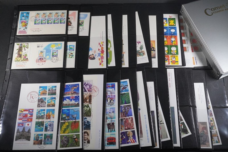 693)日本切手FDCコレクションアルバム初日カバー53枚ふみの日さくら