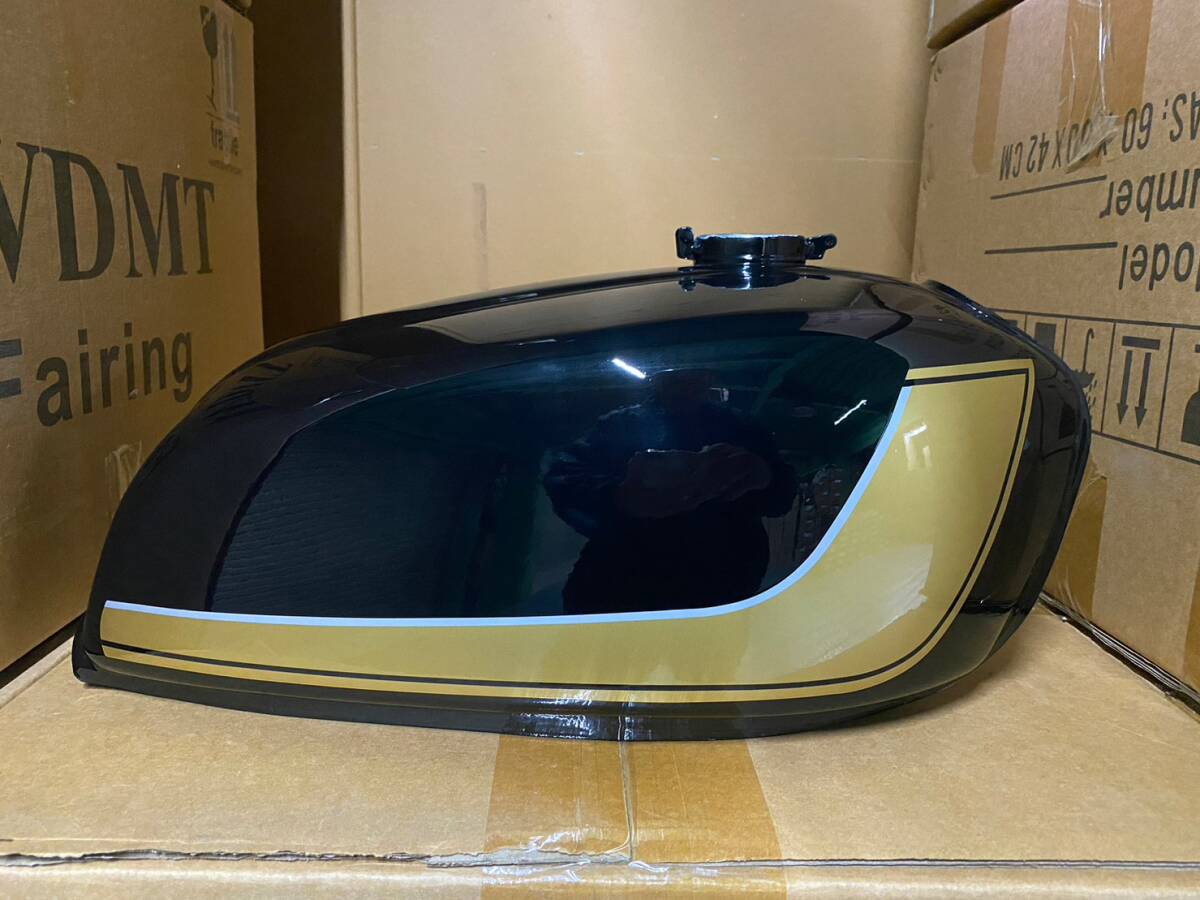GT380 アルフィン タンク B1金/ブラック ガソリンタンク 
