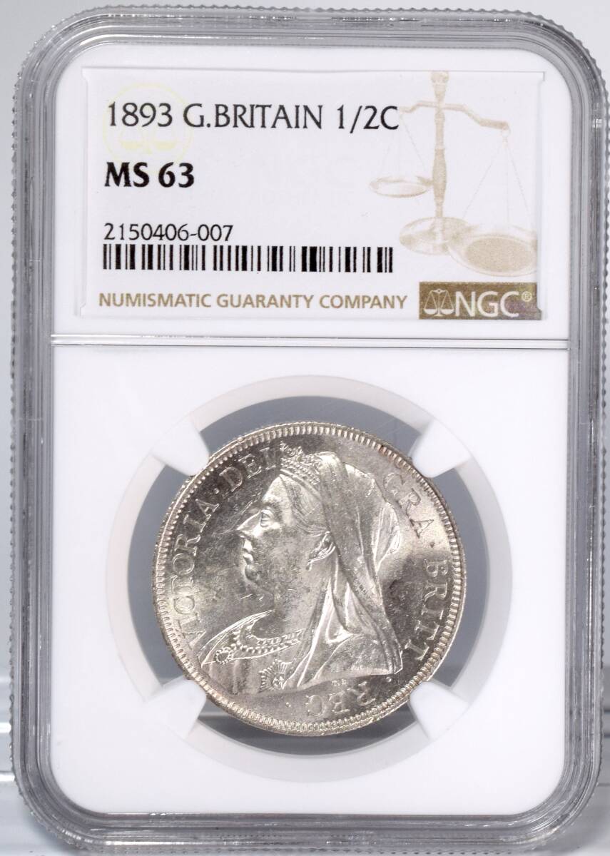 ☆1円スタート！【発行初年度/NGC MS63】1893年 イギリス ヴィクトリア