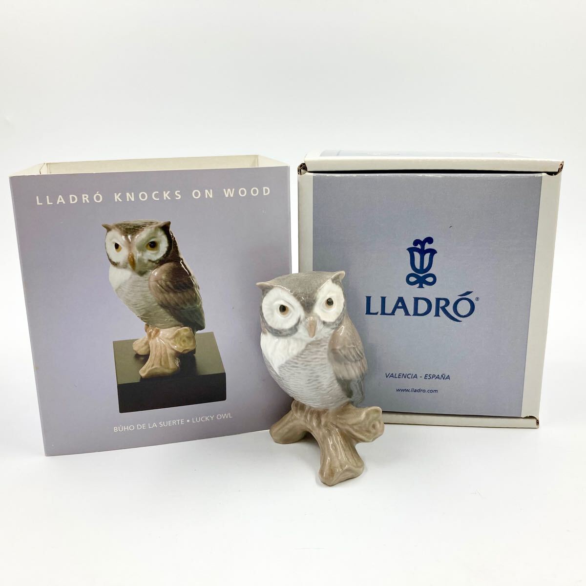 ☆リヤドロ 幸運のフクロウ 置物 ※元箱/台座/説明書付 陶器 LLADRO G510 リヤドロ LLADRO 幸運のフクロウ フィギュリン 陶器置物 梟