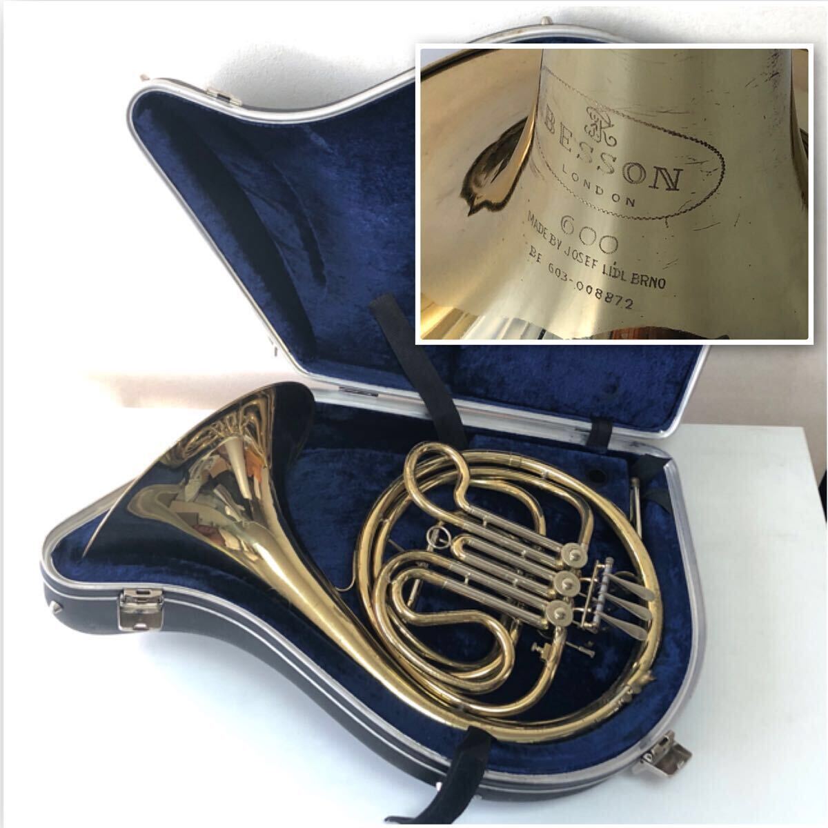 BESSON LONDON 600 JOSEF LIDL BRNO ホルン ハードケース付 金管楽器