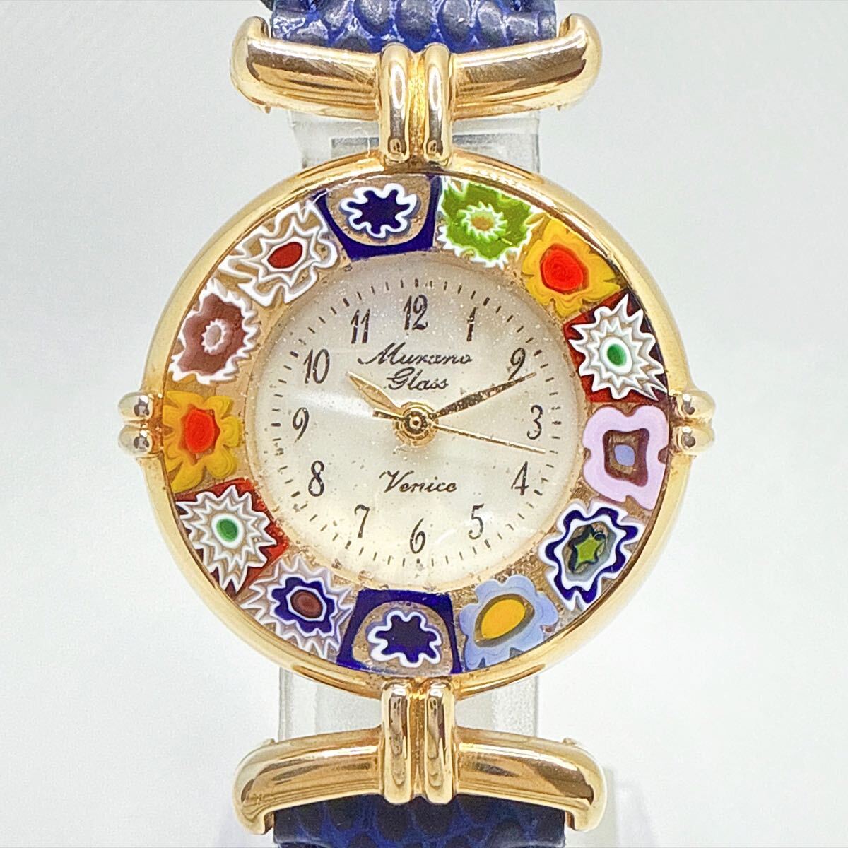 稼動品 Murano glass ムラーノグラス Venice ヴェニス ヴェネチアンガラス クオーツ ラウンド 3針 レディース 腕時計 UKTC_2