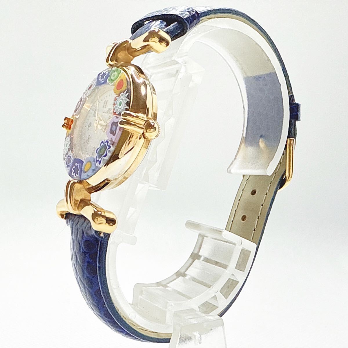 稼動品 Murano glass ムラーノグラス Venice ヴェニス ヴェネチアンガラス クオーツ ラウンド 3針 レディース 腕時計 UKTC_3