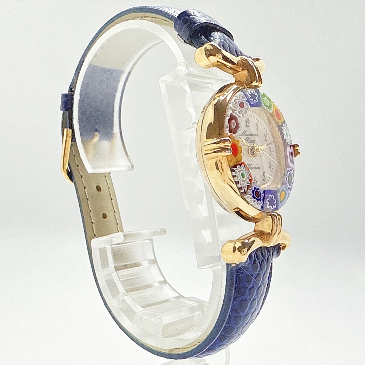 稼動品 Murano glass ムラーノグラス Venice ヴェニス ヴェネチアンガラス クオーツ ラウンド 3針 レディース 腕時計 UKTC_4
