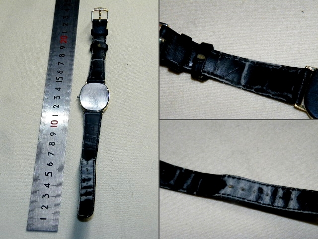 o品名o SEIKO セイコー 14K 刻印 クォーツ腕時計 7820-5470 文字盤 紺
