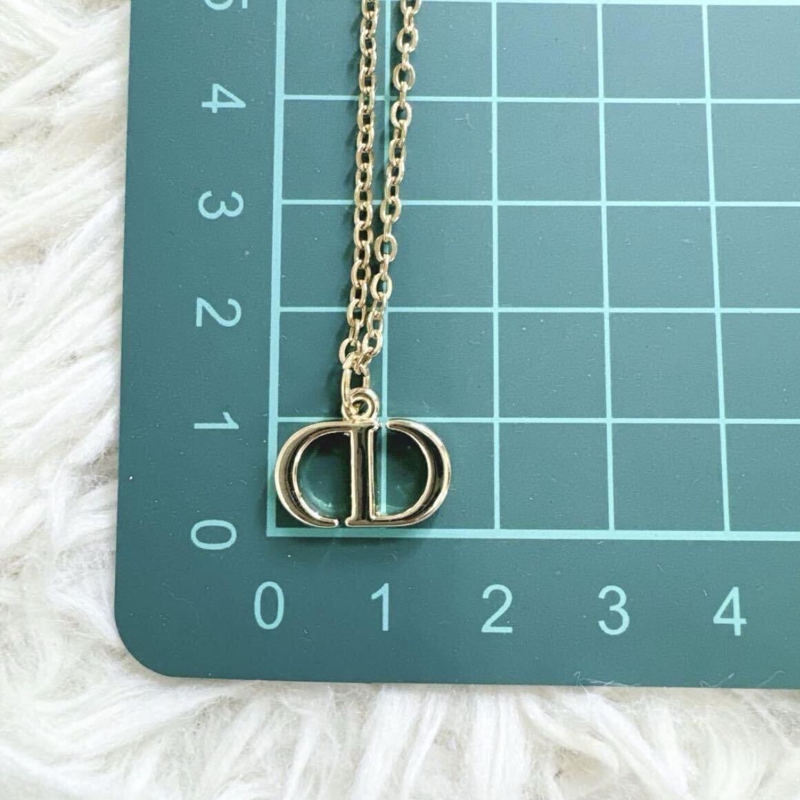 【新品未使用】箱付き！Christian Dior クリスチャンディオール CDロゴ チャーム&ネックレス ペンダント ゴールド 50cm レディース メンズ _7