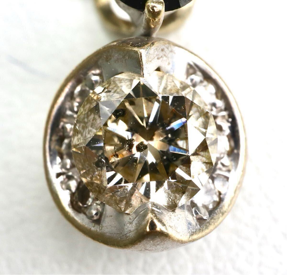 【売り切り特価!!】0.5ct up!!▼K18WG 天然ブラックダイヤモンド/天然ダイヤモンドネックレス▼D◎約5.7g 約44.5cm necklace EB9/ED1 S722_4