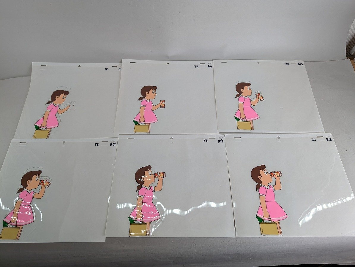 1円スタート】アニメ セル画 ドラえもん しずかちゃん 6枚 背景画無し