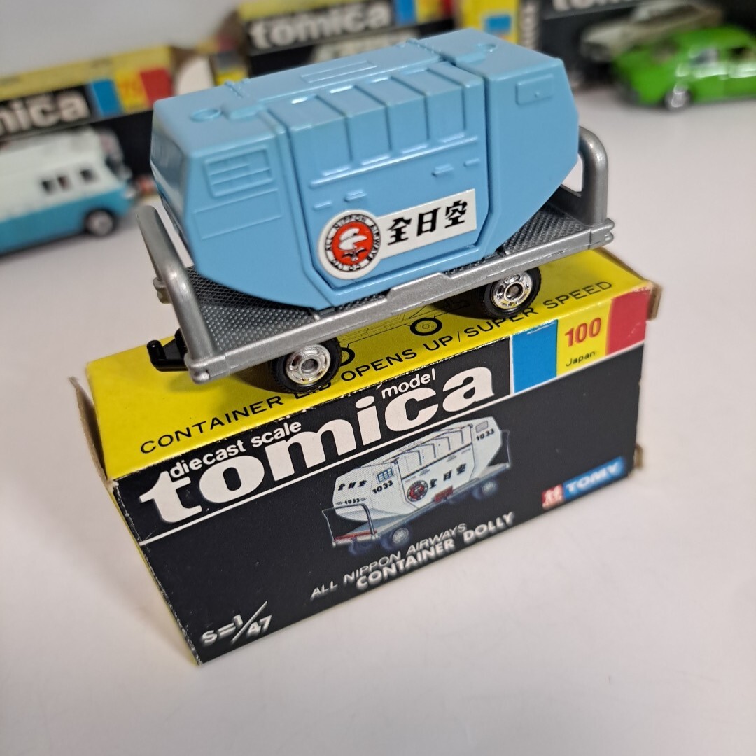 トミカ 黒箱 100全日空 コンテナ－ ドーリー CONTAINER DOLLY 日本製