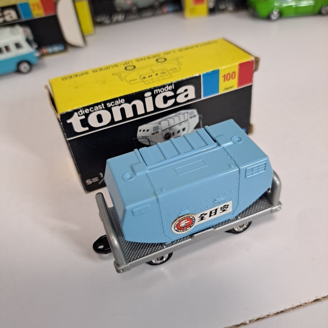 トミカ 黒箱 100全日空 コンテナ－ ドーリー CONTAINER DOLLY 日本製