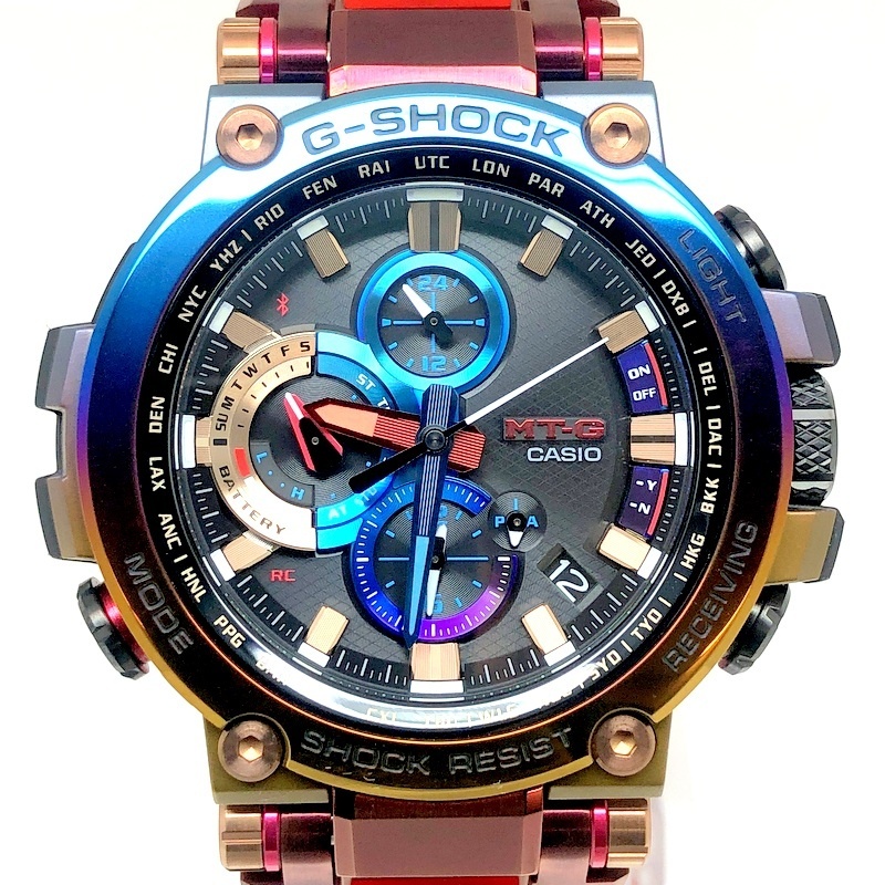 美品 G-SHOCK MTG-B1000VL-4A MT-G 火山雷 電波ソーラー Bluetooth搭載 トリプルG レインボーIP 2020年10月発売 【ITA02W0VEXOS】_1