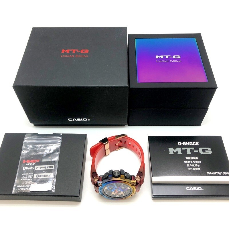 美品 G-SHOCK MTG-B1000VL-4A MT-G 火山雷 電波ソーラー Bluetooth搭載 トリプルG レインボーIP 2020年10月発売 【ITA02W0VEXOS】_10