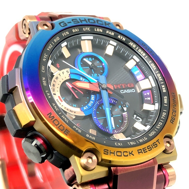美品 G-SHOCK MTG-B1000VL-4A MT-G 火山雷 電波ソーラー Bluetooth搭載 トリプルG レインボーIP 2020年10月発売 【ITA02W0VEXOS】_4