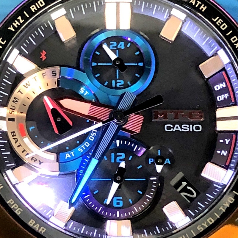 美品 G-SHOCK MTG-B1000VL-4A MT-G 火山雷 電波ソーラー Bluetooth搭載 トリプルG レインボーIP 2020年10月発売 【ITA02W0VEXOS】_9