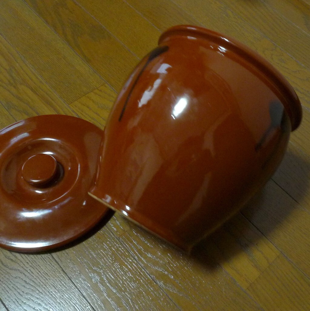 美品 常滑焼 久松窯 丸壺 かめ 3号 直径22cm×高さ26cm 5.4L [梅干し