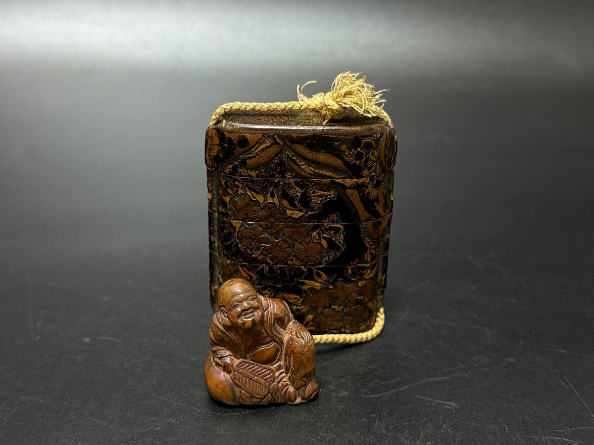 印籠 時代物 桜図 仏 根付 漆器 蒔絵 彫刻(漆芸)｜売買された