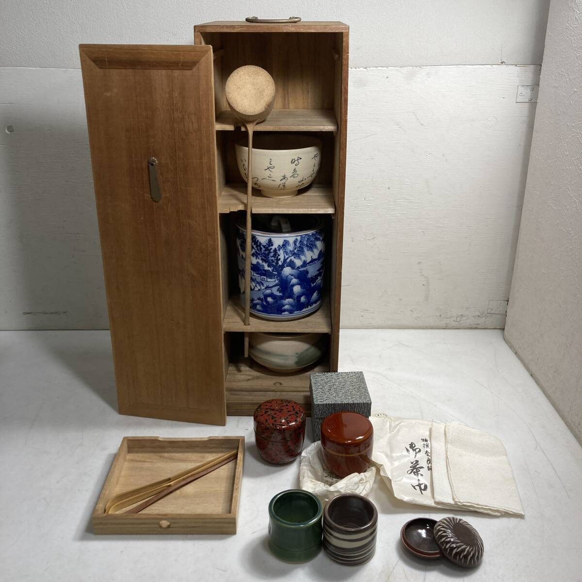 銀閣】中国美術 煎茶 青花 面取 茶壷 振り出し 茶道具 希少 旧家蔵出