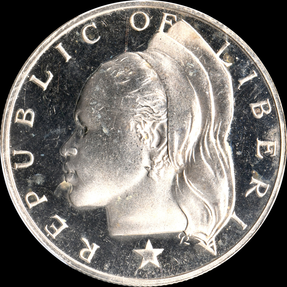 日終 PCGS PR66 P社準最高鑑定 発行11000枚 1973 リベリア 1ドル