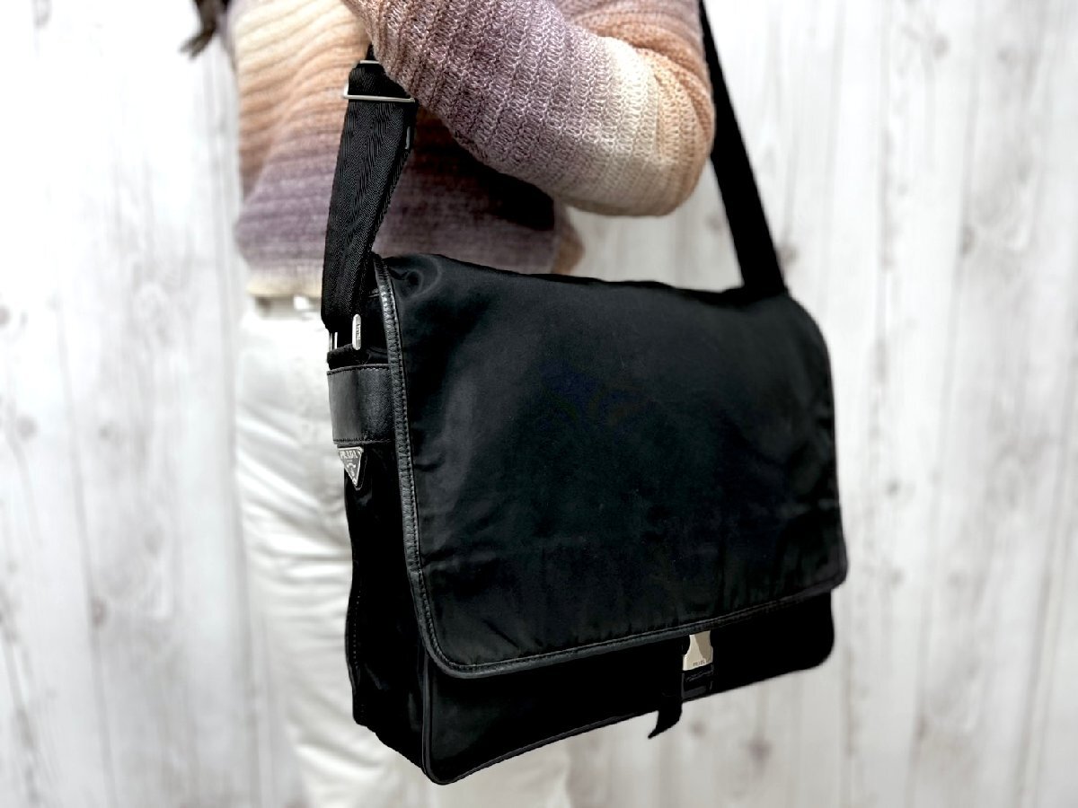 美品 PRADA プラダ テスート ショルダーバッグ バッグ V158 ナイロン 