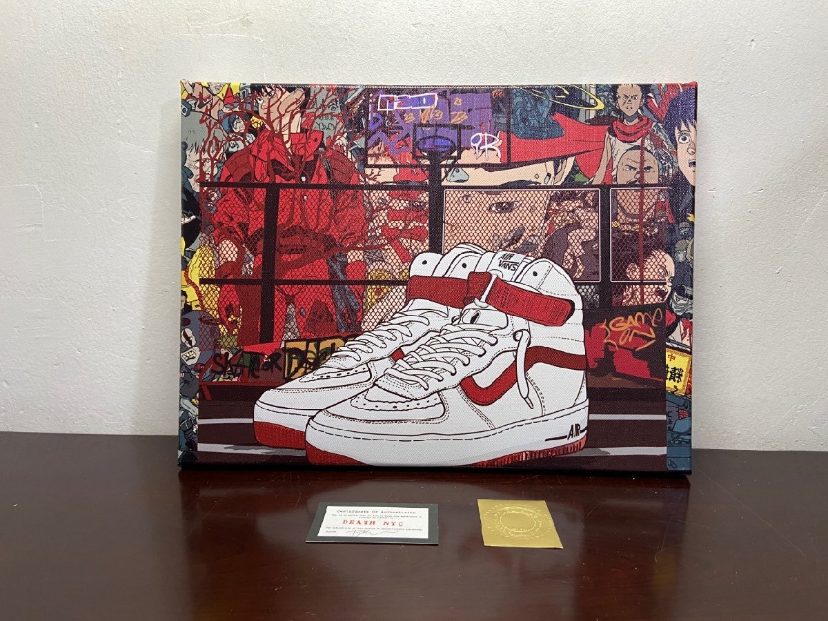 DEATH NYC 額付き 世界限定100枚 アートポスター AKIRA アキラ ナイキ Nike. Just Do It 現代アート 布製_1