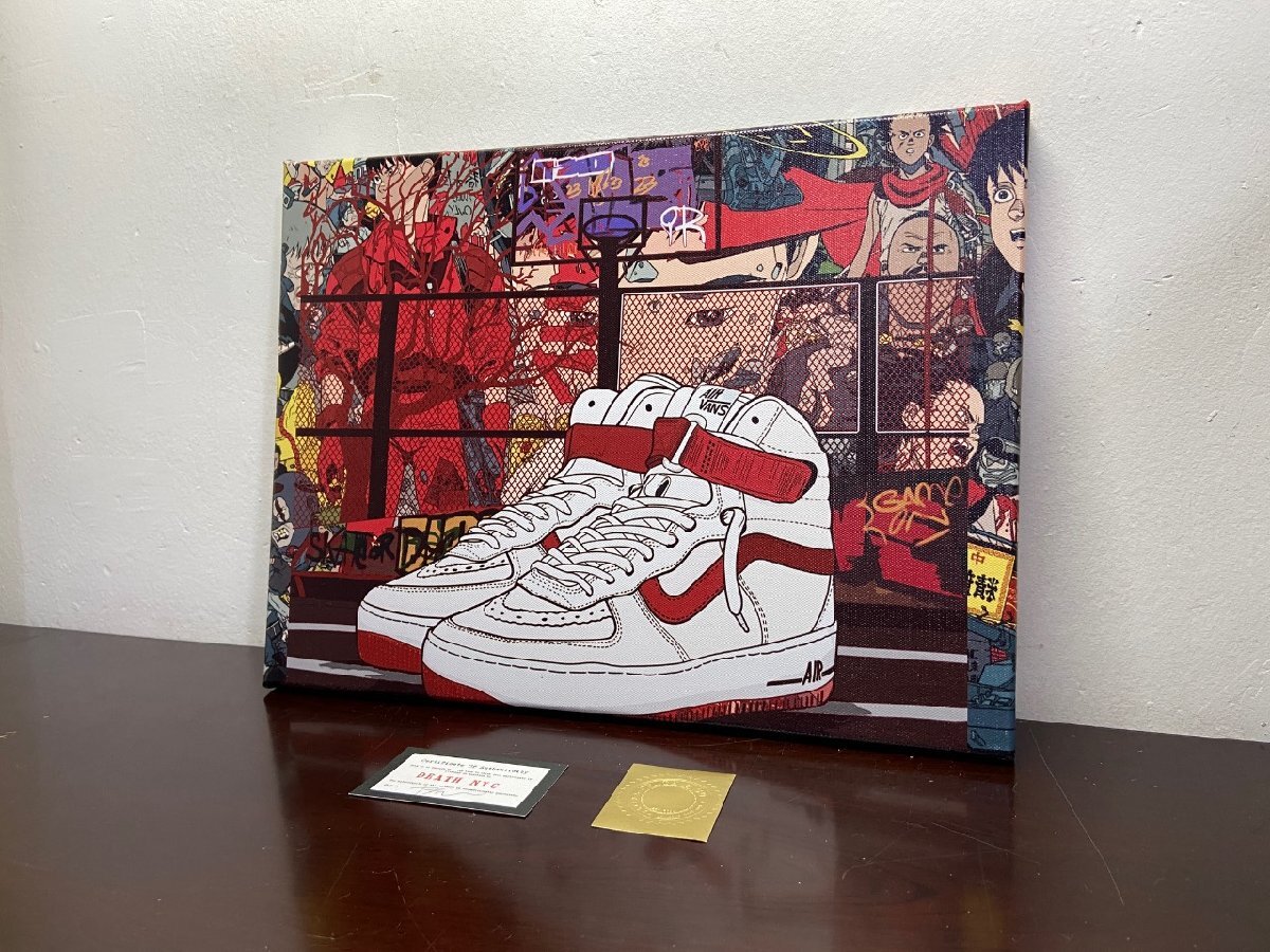 DEATH NYC 額付き 世界限定100枚 アートポスター AKIRA アキラ ナイキ Nike. Just Do It 現代アート 布製_2