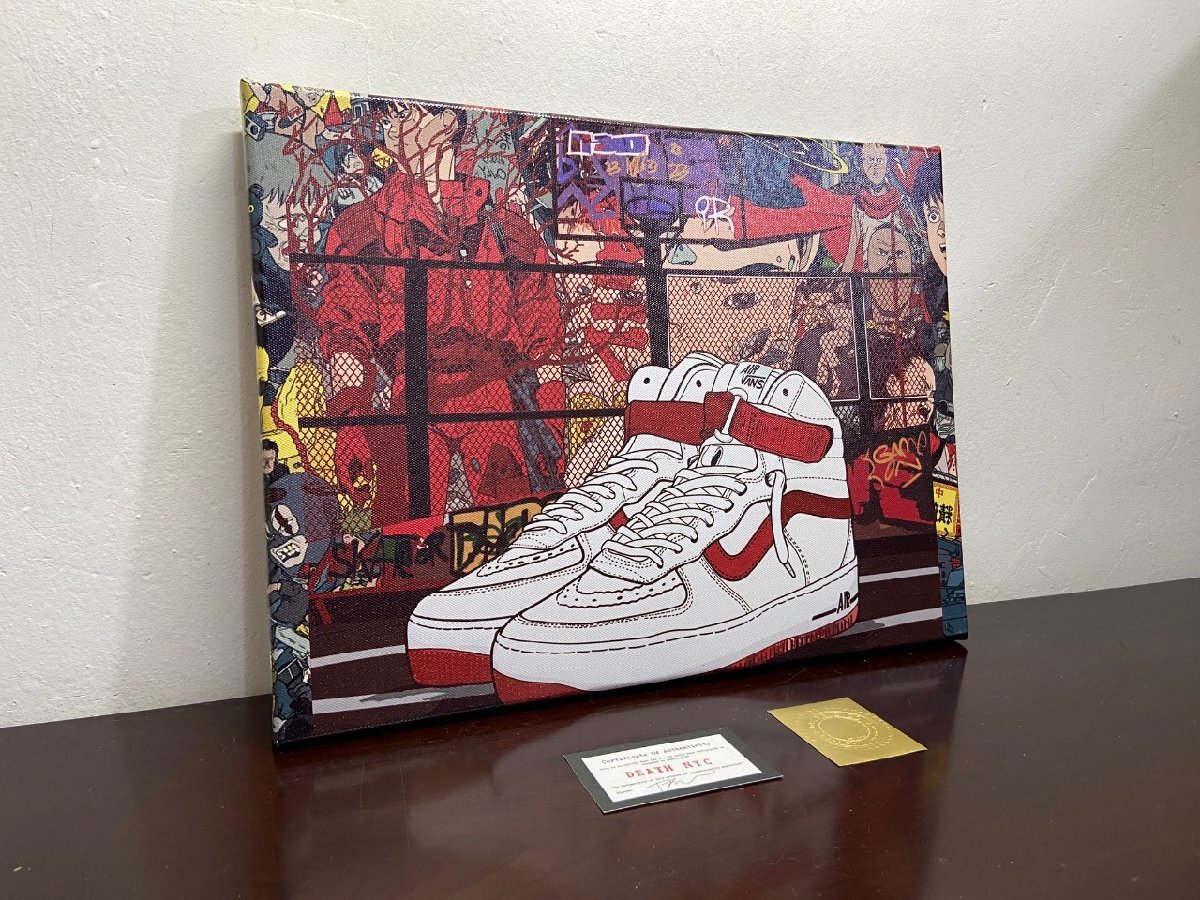 DEATH NYC 額付き 世界限定100枚 アートポスター AKIRA アキラ ナイキ Nike. Just Do It 現代アート 布製_3