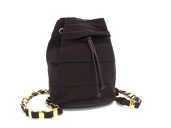 1円 ■美品■ Salvatore Ferragamo フェラガモ AU-21 5666 ヴァラチェーン キャンバス リュックサック バックパック ブラウン系 FI1941