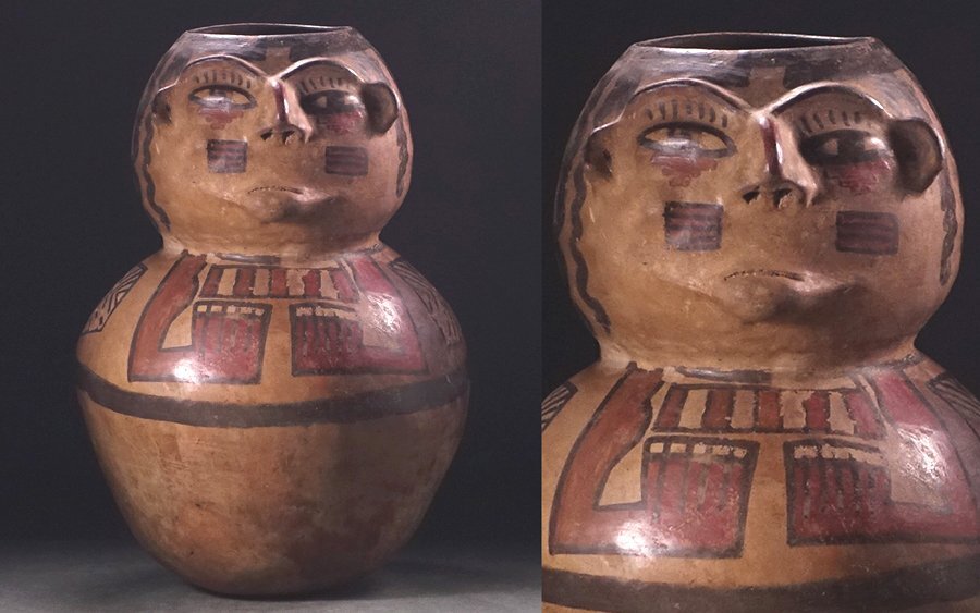 ∇花∇古代アンデス遺物 紀元前2～後7世紀頃 ペルー・ナスカ文化 彩文