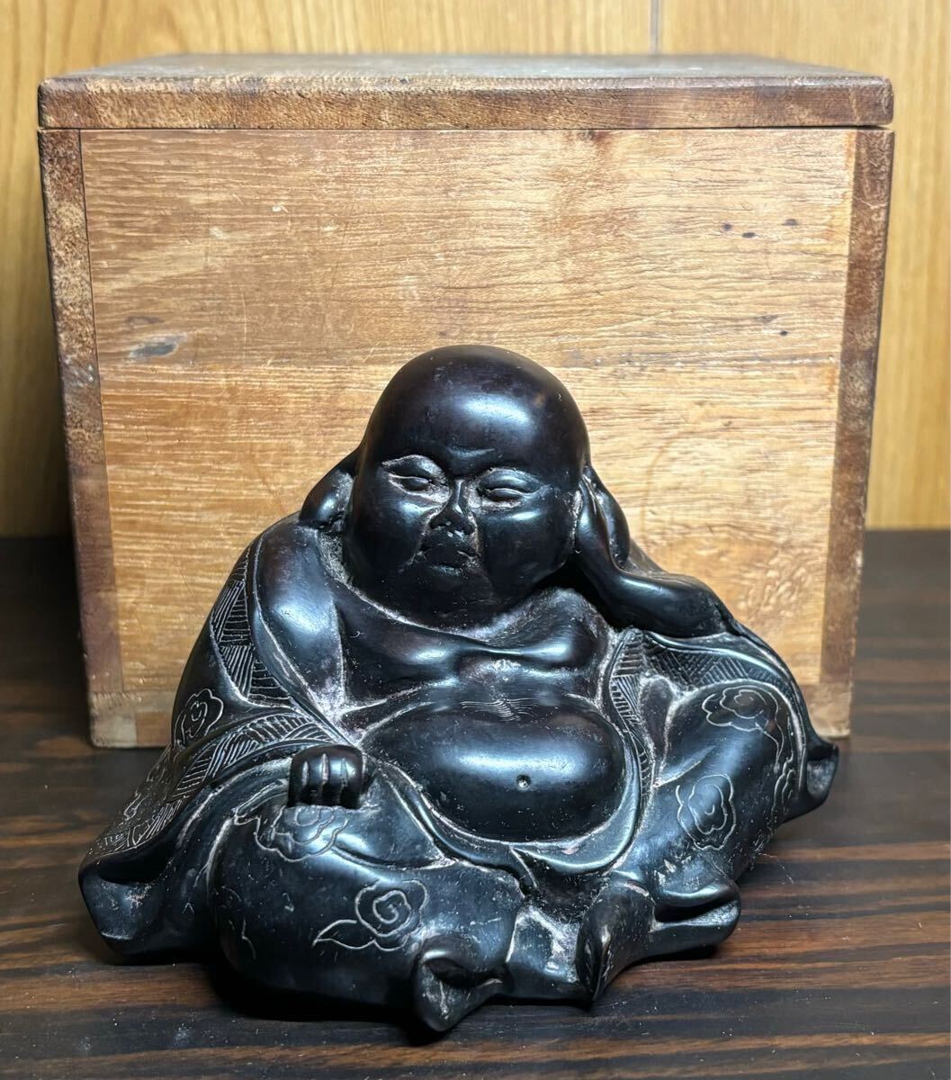 置物 縁起物 唐物 根付 彫刻 直身 晃仏教美術 特大 俵乗り立ち大黒天