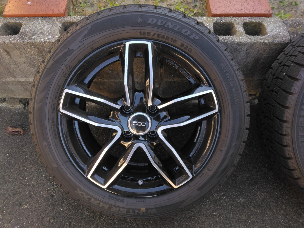 フィアット500 スタッドレス 185/55r15 2022年製 フィアット500純正