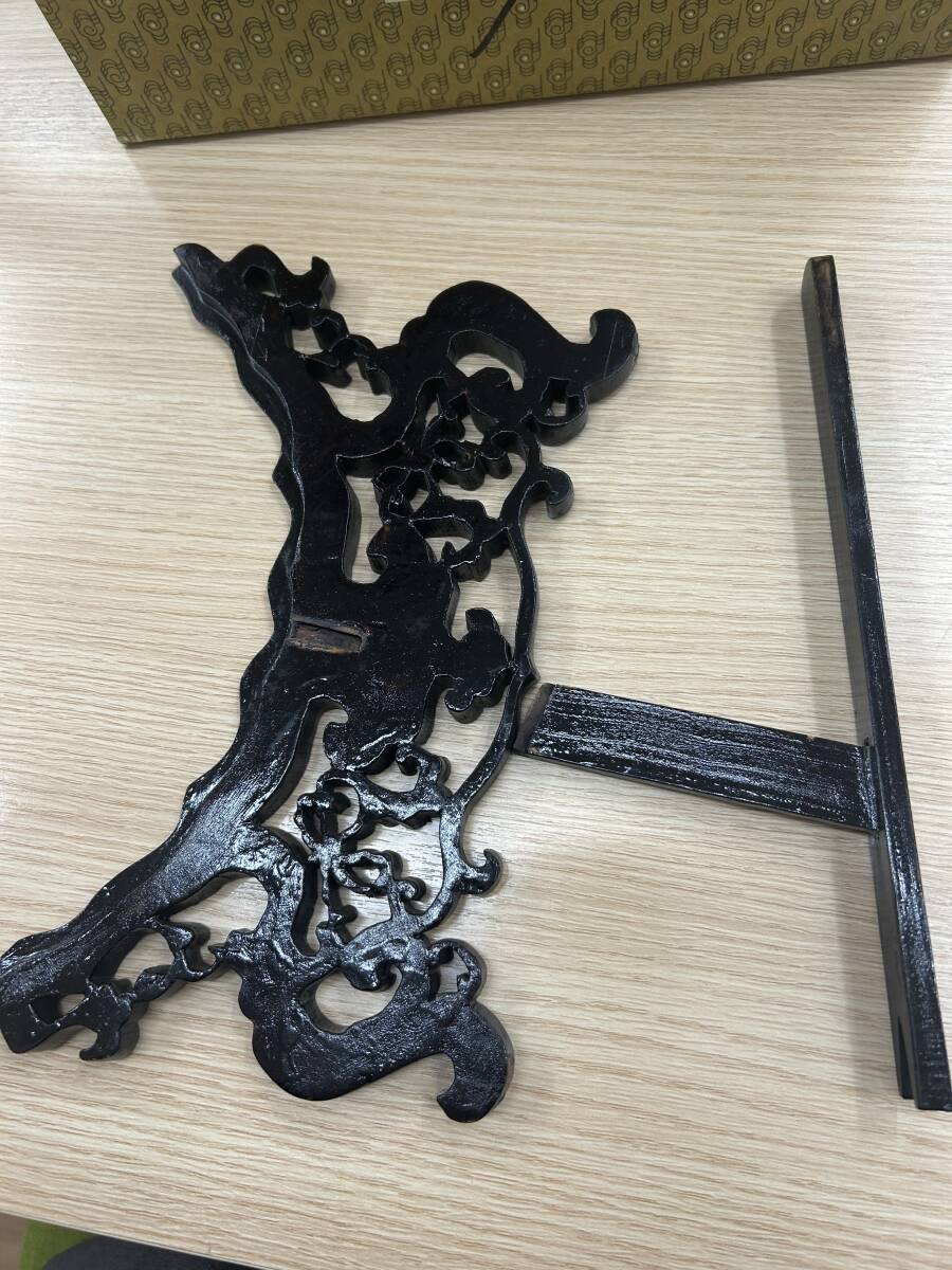□1916 中国 景泰藍 飾皿 七宝焼 龍 竜 中国美術 古玩 飾台付 箱付