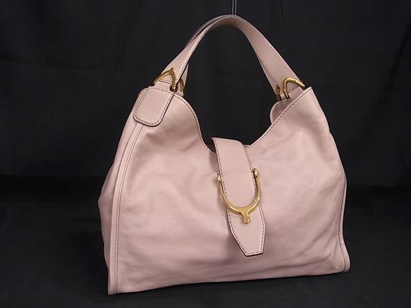 1円 □美品□ GUCCI グッチ 296856 213317 レザー トート ハンドバッグ 