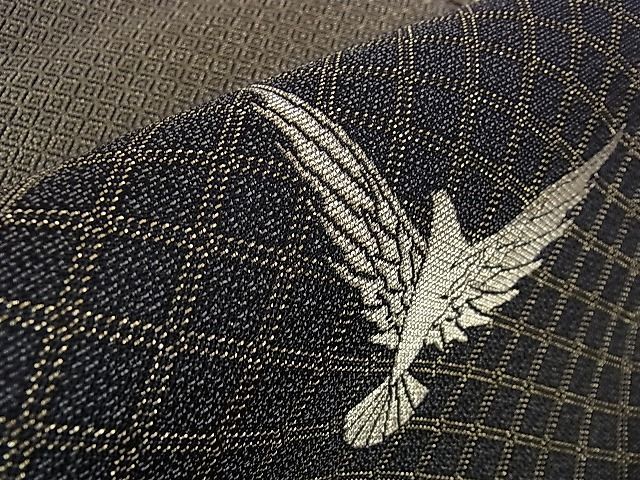 平和屋本店◇極上 染色作家 斉藤三才 両面六通柄袋帯 三才鳥 名物裂