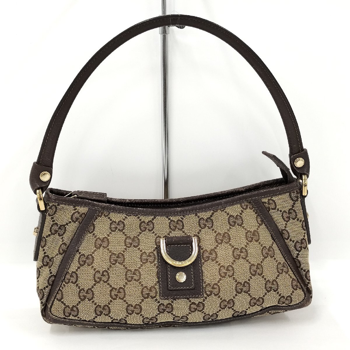 ○グッチ GUCCI ショルダーバッグ GGキャンバス ブラウン 130939 [J