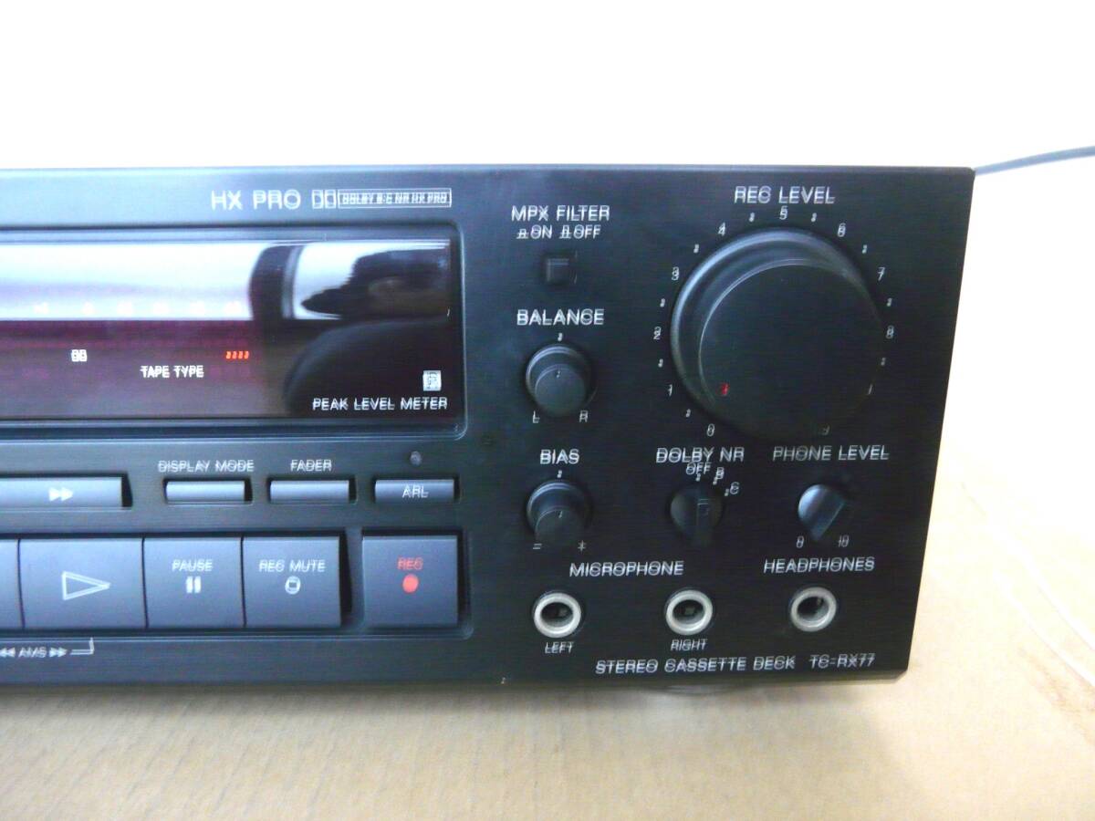 ソニー　カセットデッキ　TC-RX77 整備動作品 ② メンテ整備品ですが要修理です SONY ソニー カセットデッキ TC-RX77