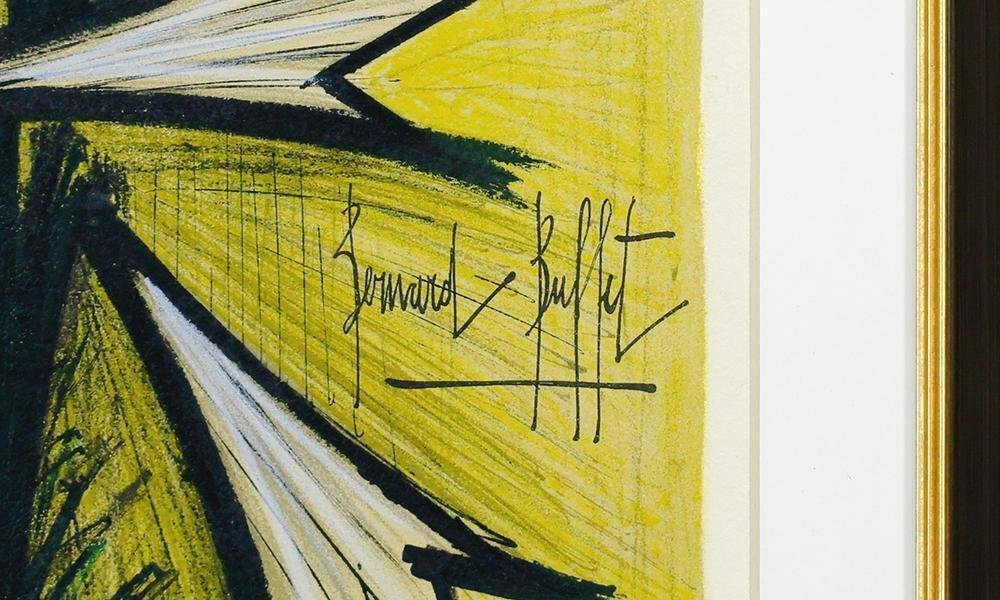 真作】【WISH】ベルナール・ビュッフェ Bernard Buffet「ユリ