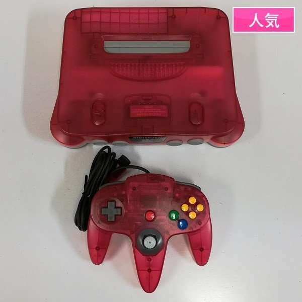 gL634b [動作品] N64 ニンテンドウ64 クリアレッド 本体