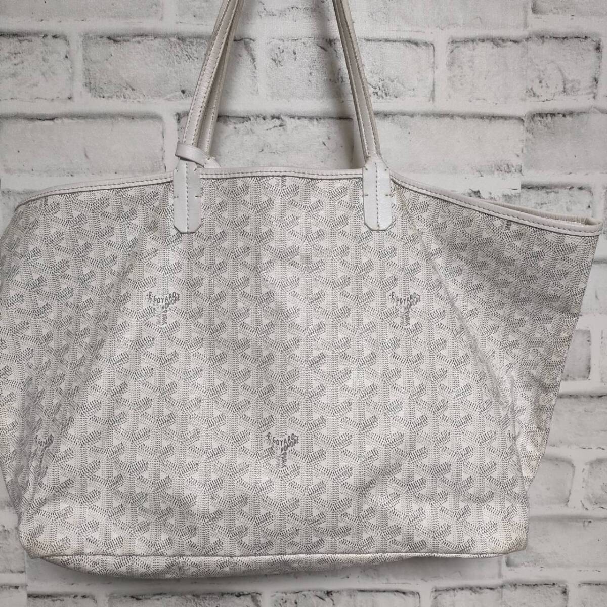 ゴヤール サンルイ GOYARD 白 ホワイト トートバッグ PM ポーチ付き 総