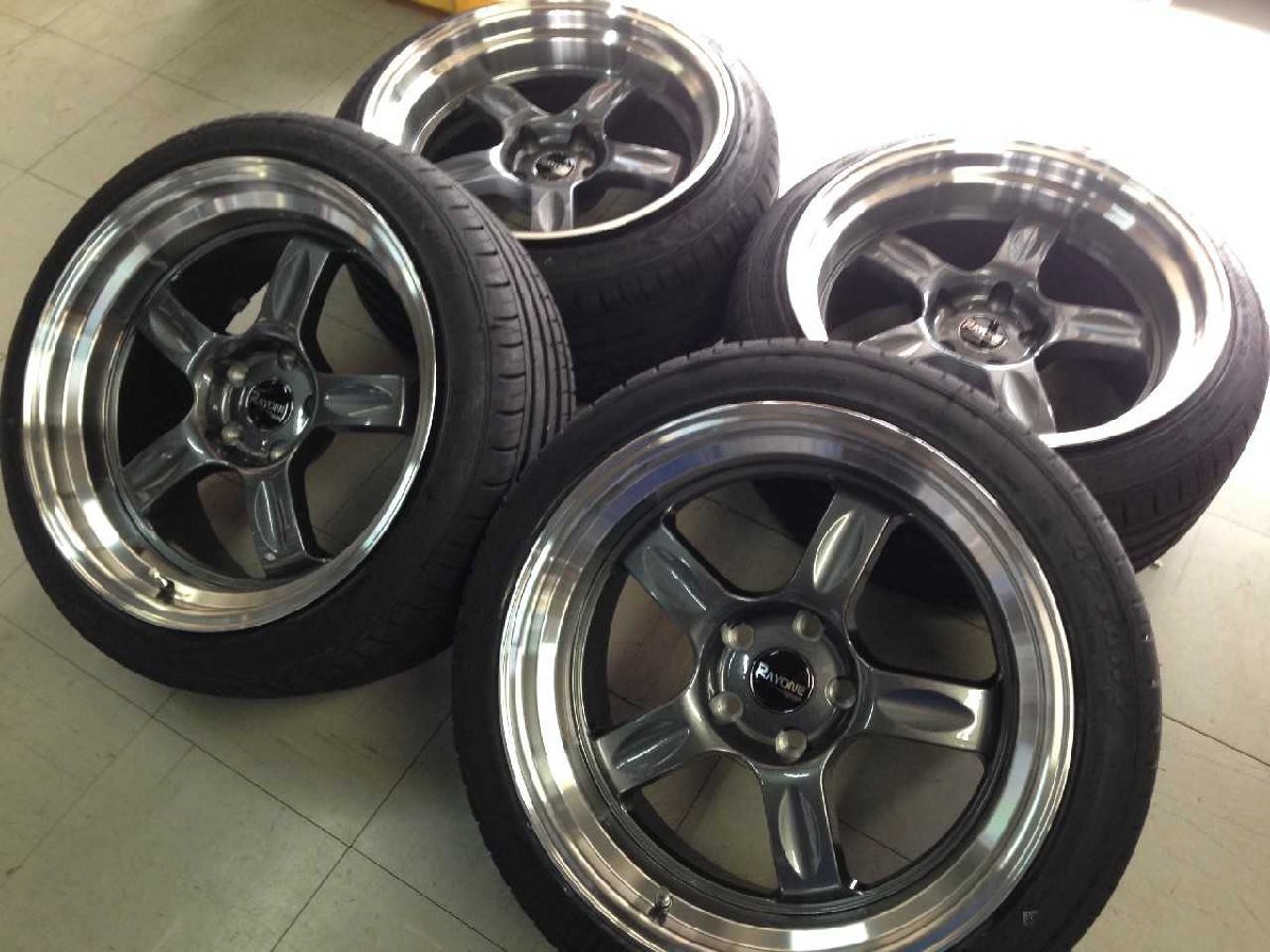 越谷　RAYONE　5008　18インチ　4本セット 9.5J+10 10.5J+10 新品タイヤ　235/40　 深リム　越谷 4本セット Rayone Racing PCD114.3 10.5J+ 8J+10