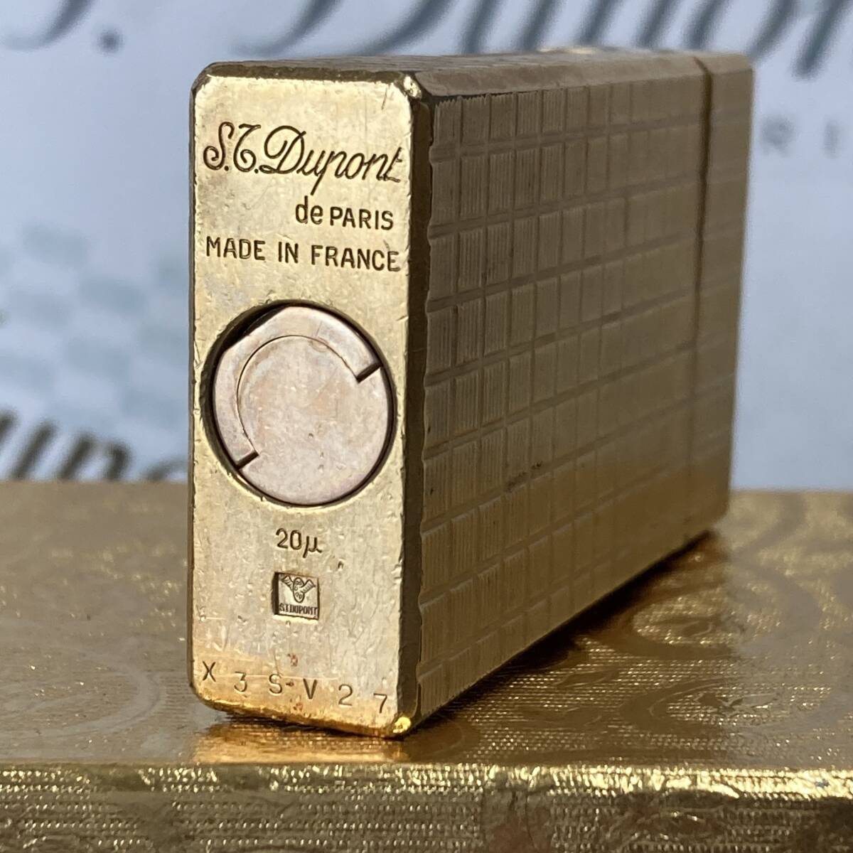 1000円スタート S.T.デュポン S.T.DuPont LINE1 ライン1 ゴールド ローラー ガスライター D292